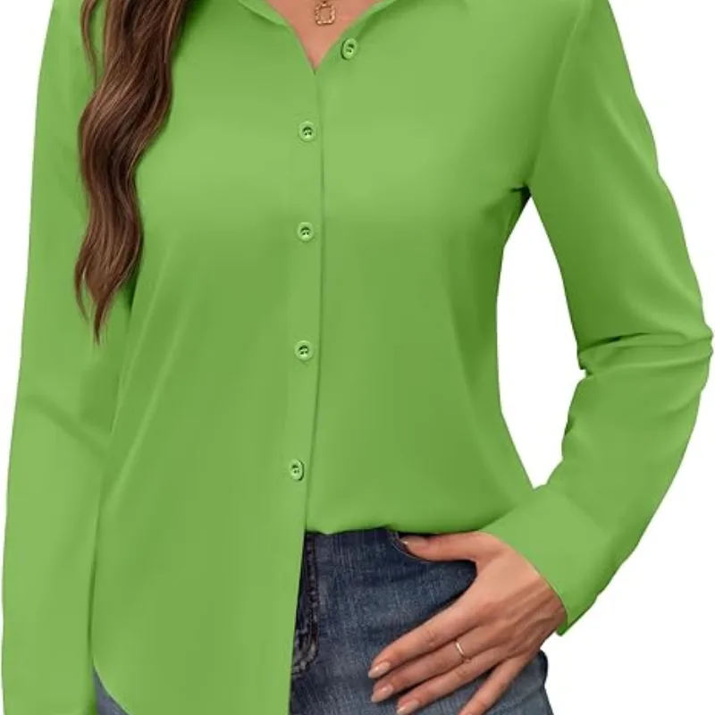 Siliteelon - Camisas de vestir para mujer, a prueba de manchas - Imagen 4