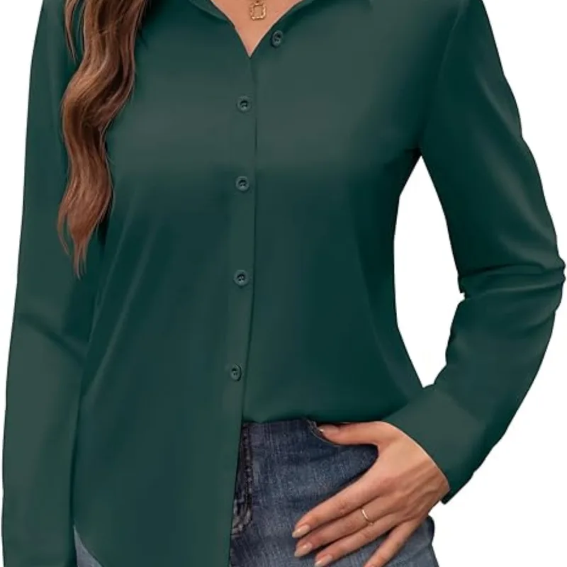 Siliteelon - Camisas de vestir para mujer, a prueba de manchas - Imagen 5